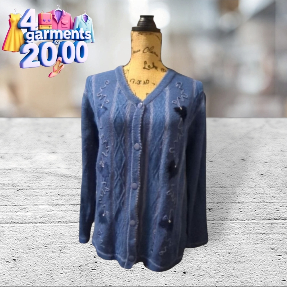 T.C FASHION Button down blue cardigan